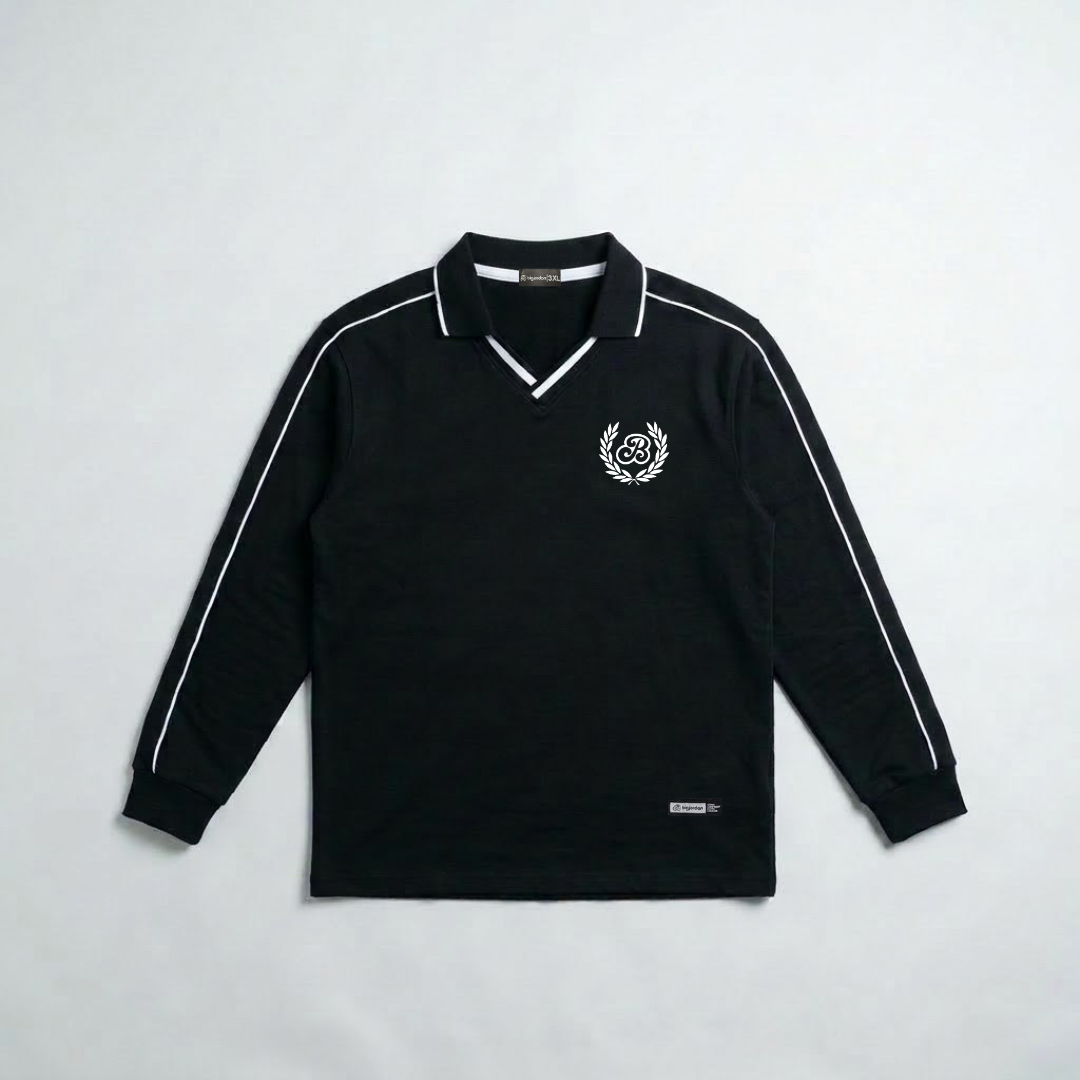 Weston - Polo Shirt Hitam Lengan Panjang Big Size | bigjordan 3