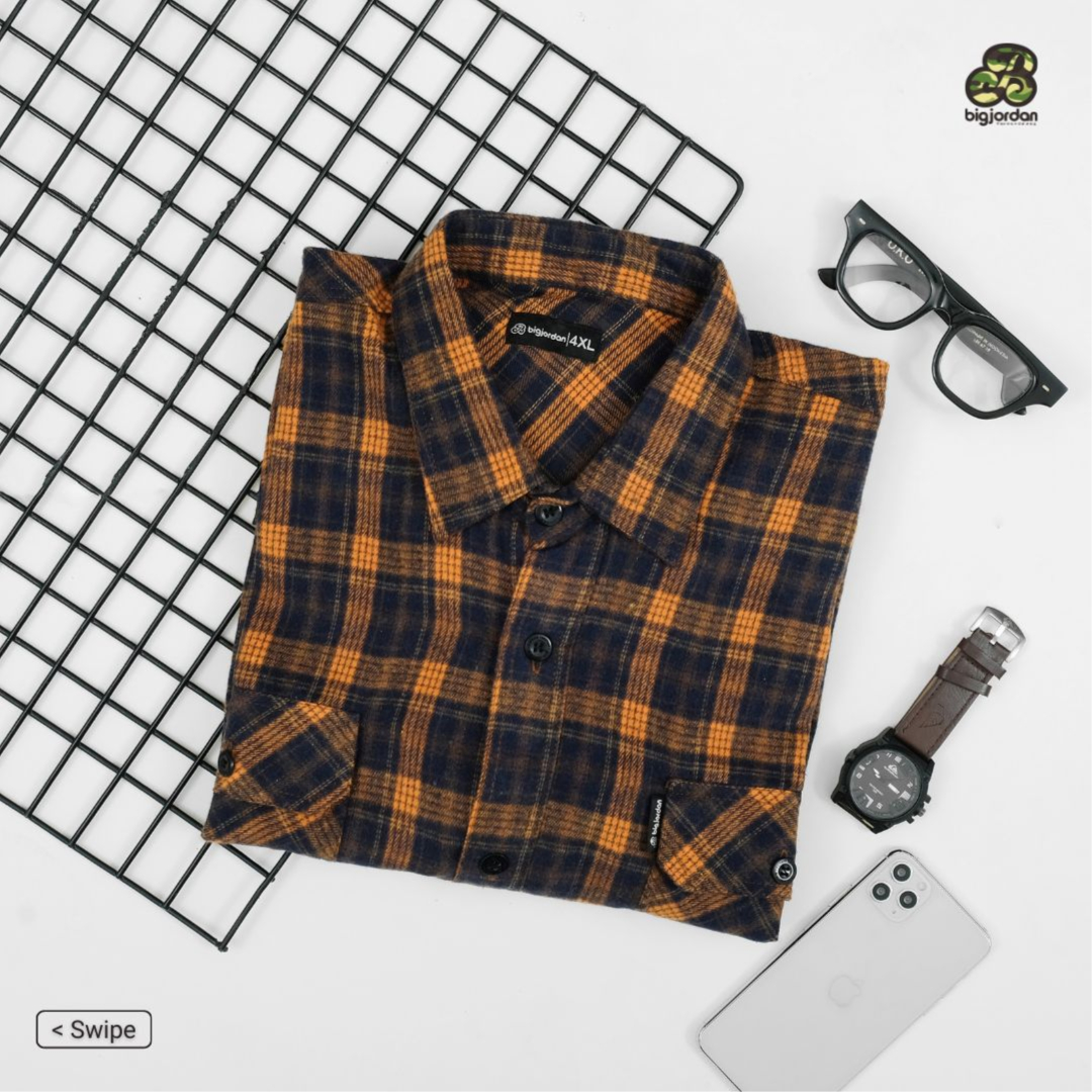 LIVORNO - Kemeja Flannel Big Size Pria Ukuran Jumbo 4XL-8XL | bigjordan 5