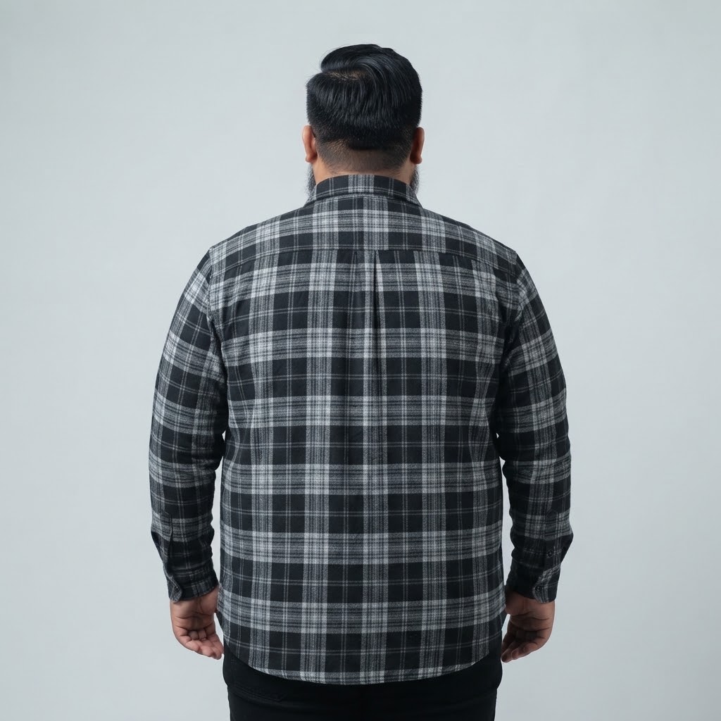 COLE BLACK - Kemeja Flannel Big Size Pria Ukuran Jumbo 4XL-8XL | bigjordan 2