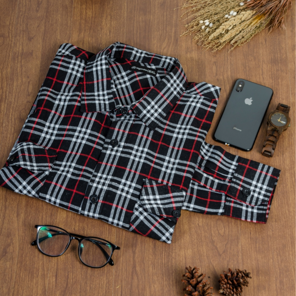 ROMEO BLACK - Kemeja Flannel Big Size Pria Ukuran Jumbo 4XL-8XL | bigjordan 2