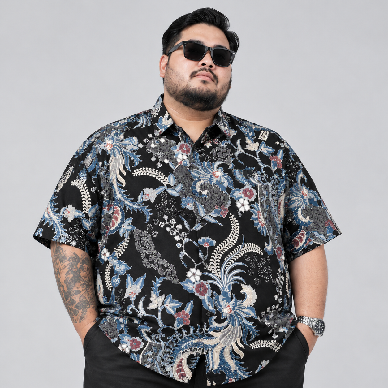 BigJordan - Arvanta Kemeja Batik Pria Big Size Motif Premium Lengan Pendek