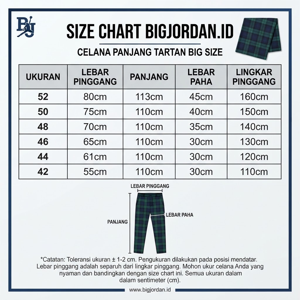 Monza - Celana Panjang Big Size Motif Tartan Hitam | Bigjordan 3