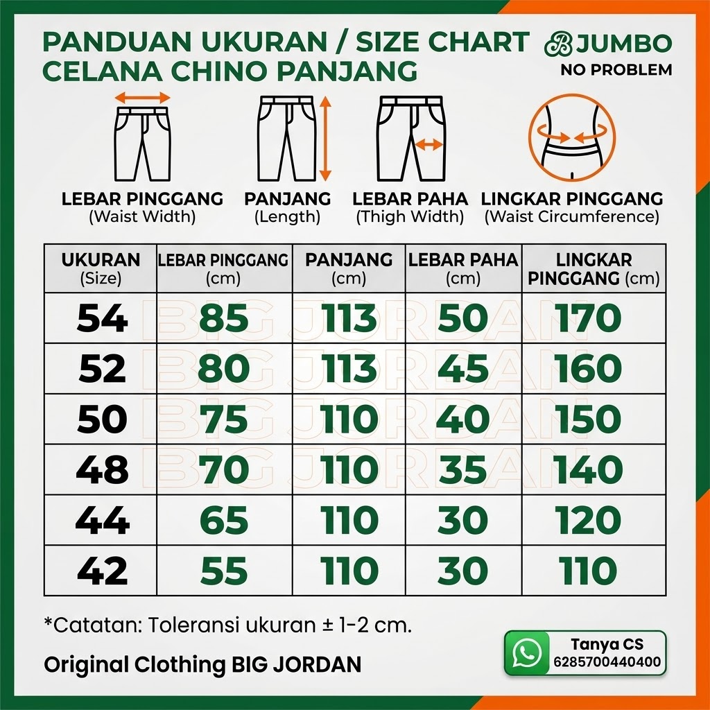 CELANA CHINO PUTIH 46 48 50 52 54 4