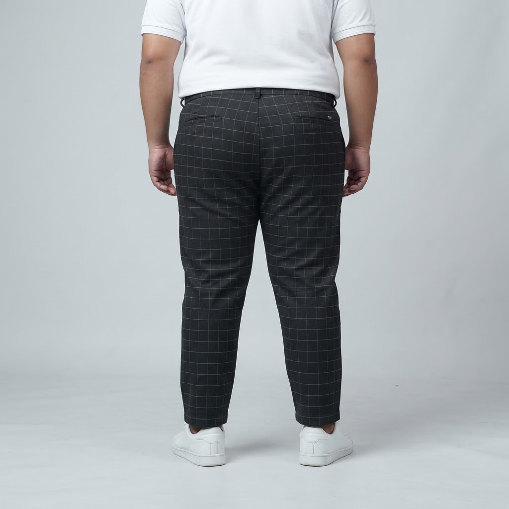 Monza - Celana Panjang Big Size Motif Tartan Hitam | Bigjordan 2