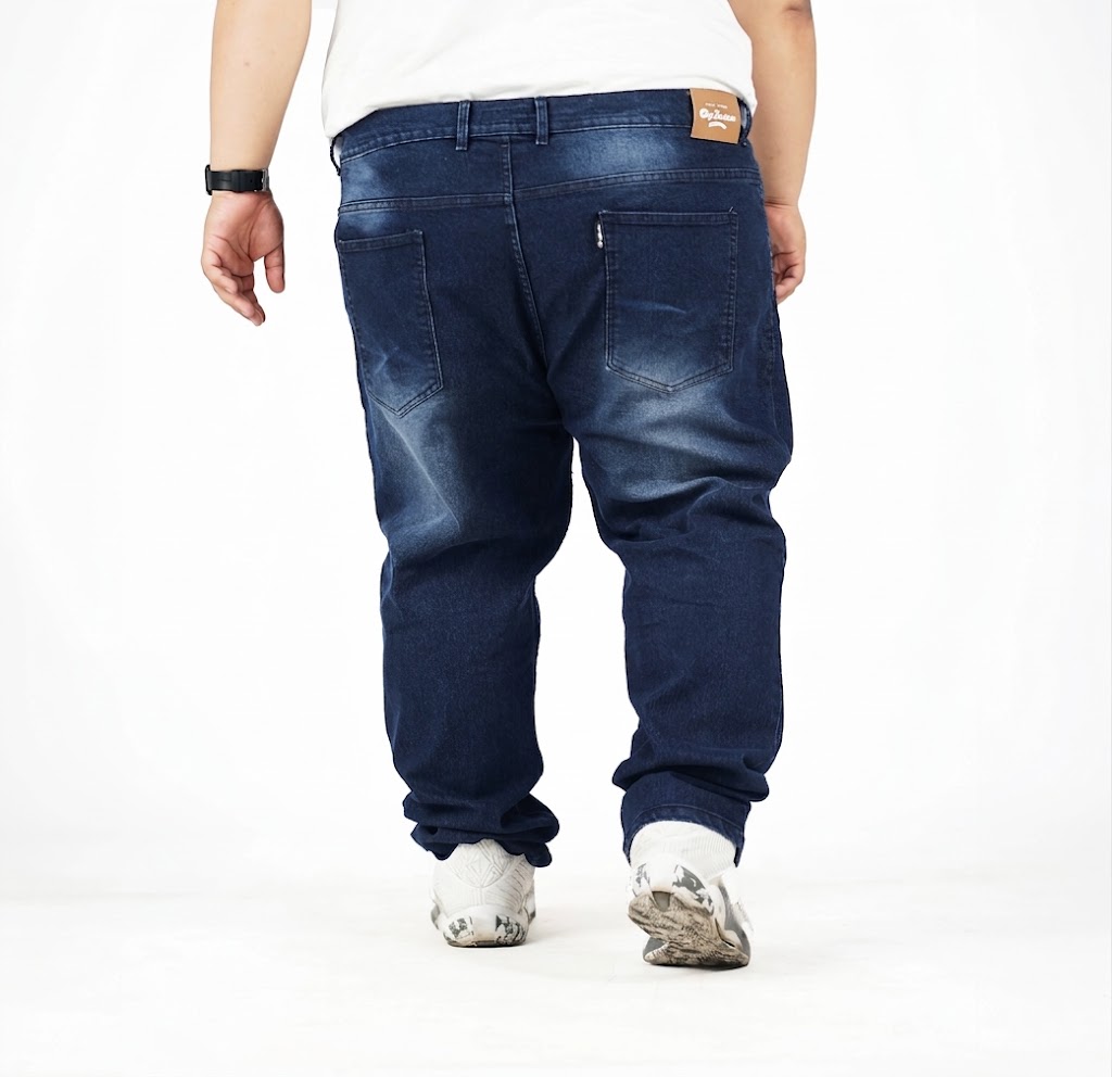 BigJordan - HOGAN Celana Jeans Pria Big Size Washed Blue Denim Slimfit Stretch 2