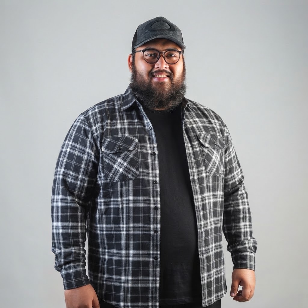 BLACK PANTHER - Kemeja Flannel Big Size Pria Ukuran Jumbo 4XL-8XL | bigjordan
