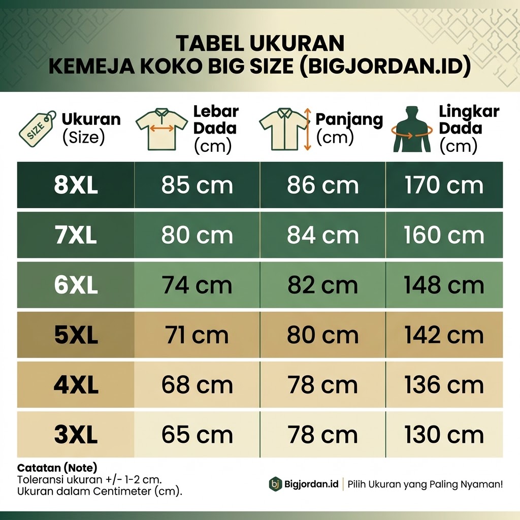 Razan Kemeja Koko Madinah Big Size (3XL - 8XL) | BigJordan 4