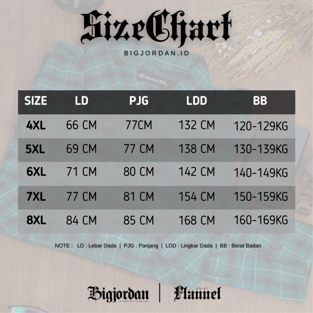 LEAFY GREEN - Kemeja Flannel Big Size Pria Ukuran Jumbo 4XL-8XL | bigjordan 3
