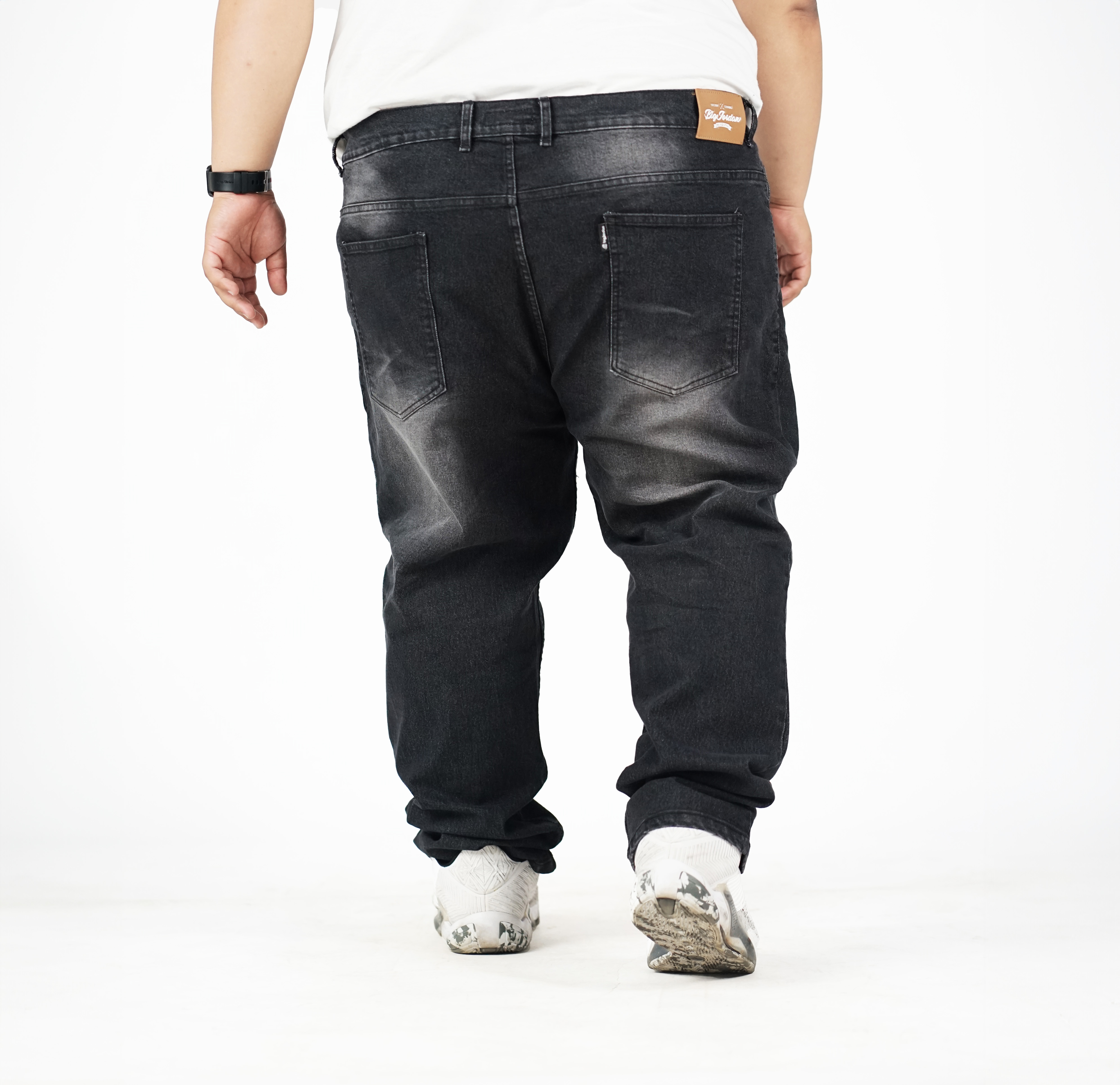 HOGAN Celana Jeans Pria Big Size Washed Black Denim Slimfit Stretch | bigjordan 3