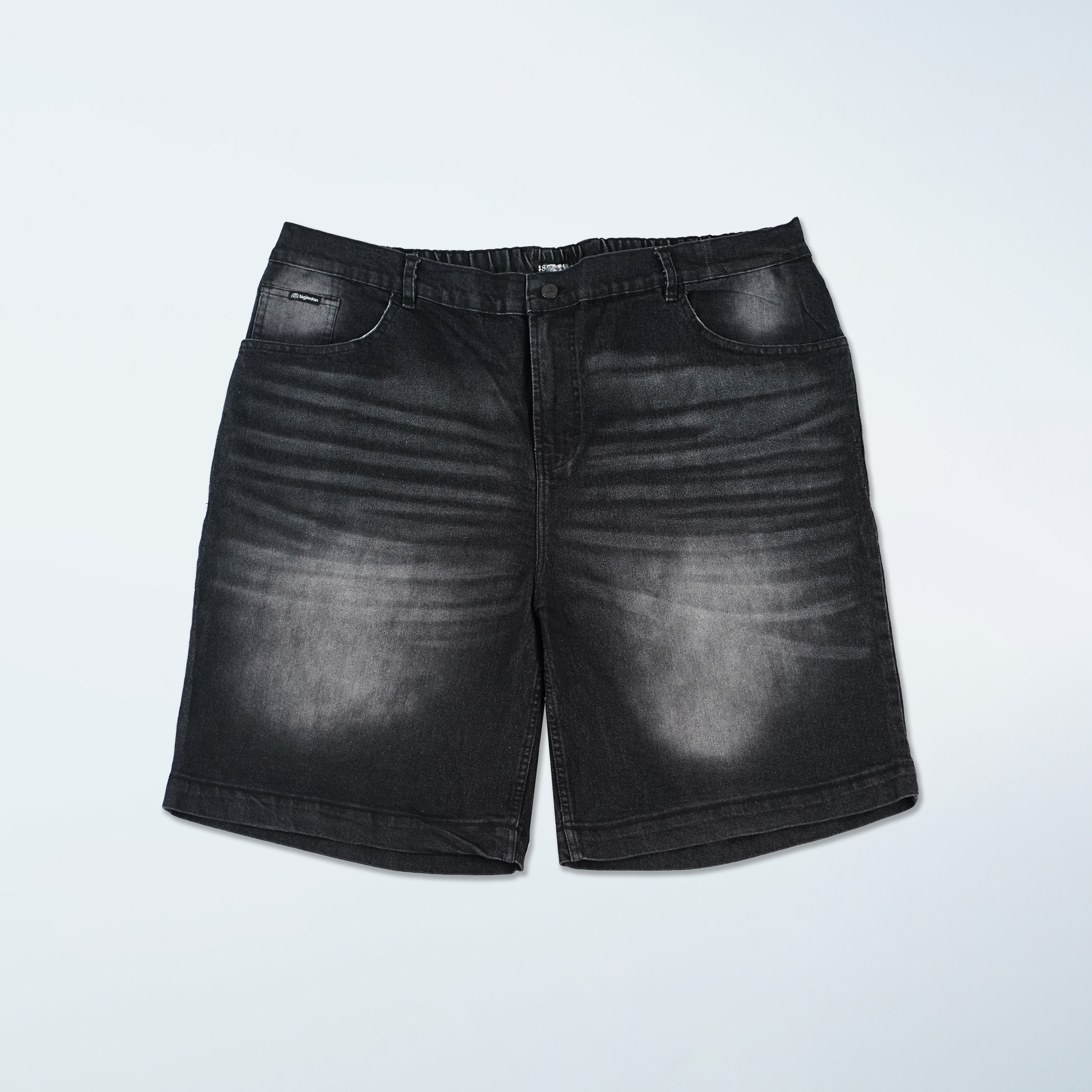 Forzano - Celana Jeans Pendek Jorts Pria Stretch Washed Black Big Size 42-54 | bigjordan 4