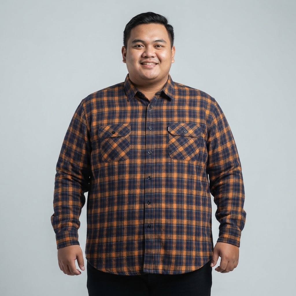 LIVORNO - Kemeja Flannel Big Size Pria Ukuran Jumbo 4XL-8XL | bigjordan