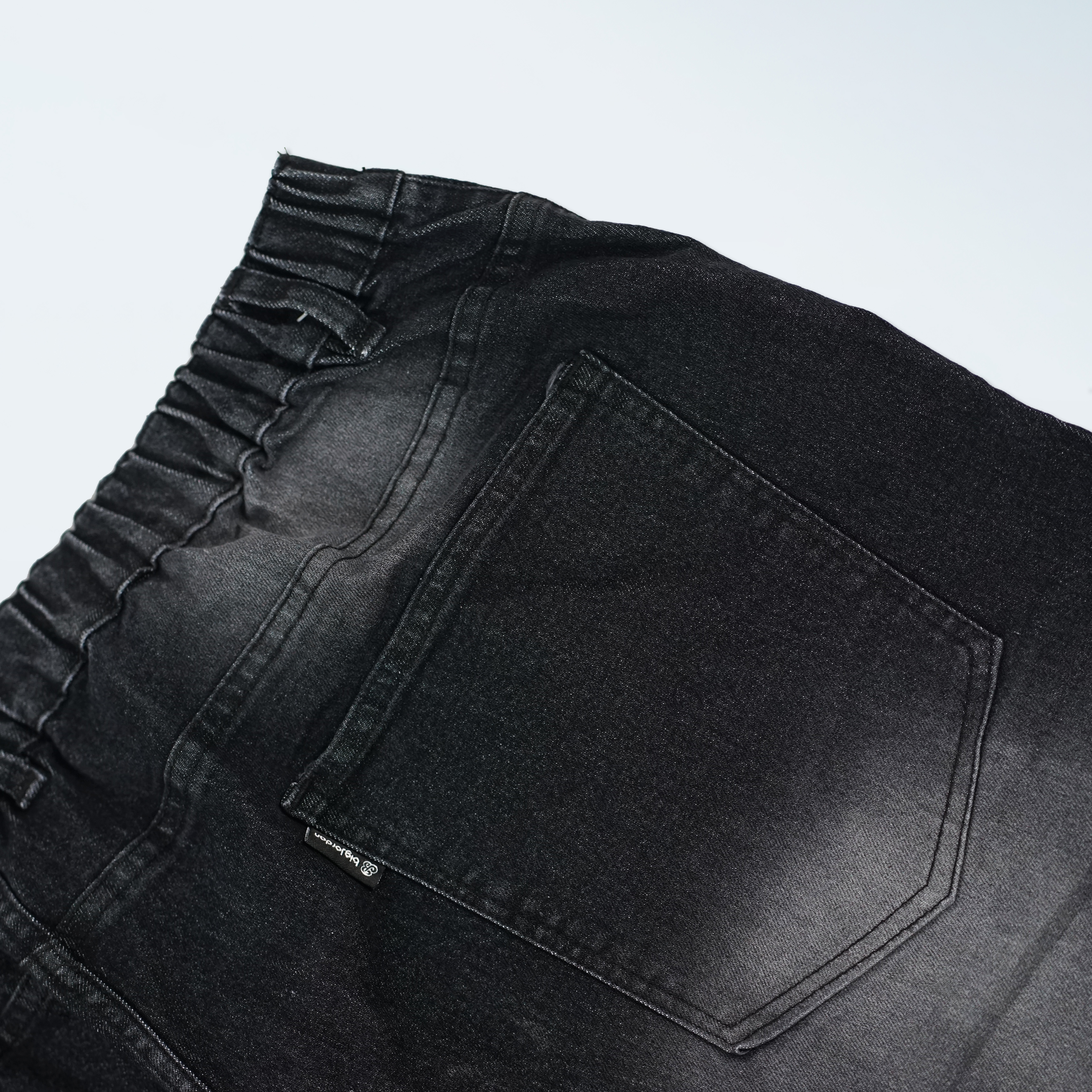 Forzano - Celana Jeans Pendek Jorts Pria Stretch Washed Black Big Size 42-54 | bigjordan 7