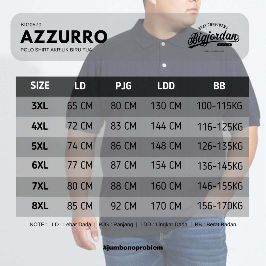 AZZURRO - POLO SHIRT AKRILIK BIRU TUA 7