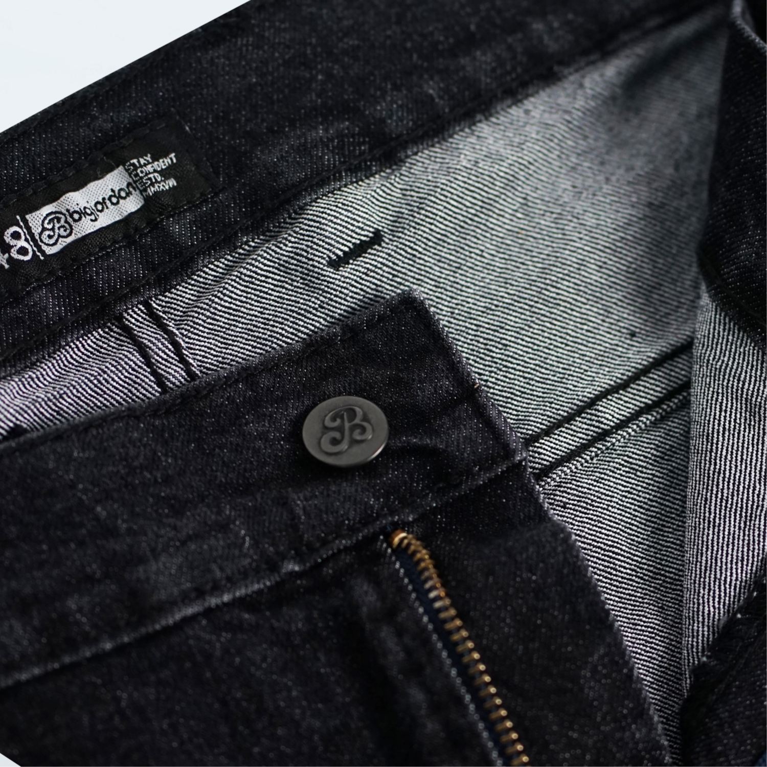 BigJordan - HOGAN Celana Jeans Pria Big Size Washed Black Denim Slimfit Stretch 3