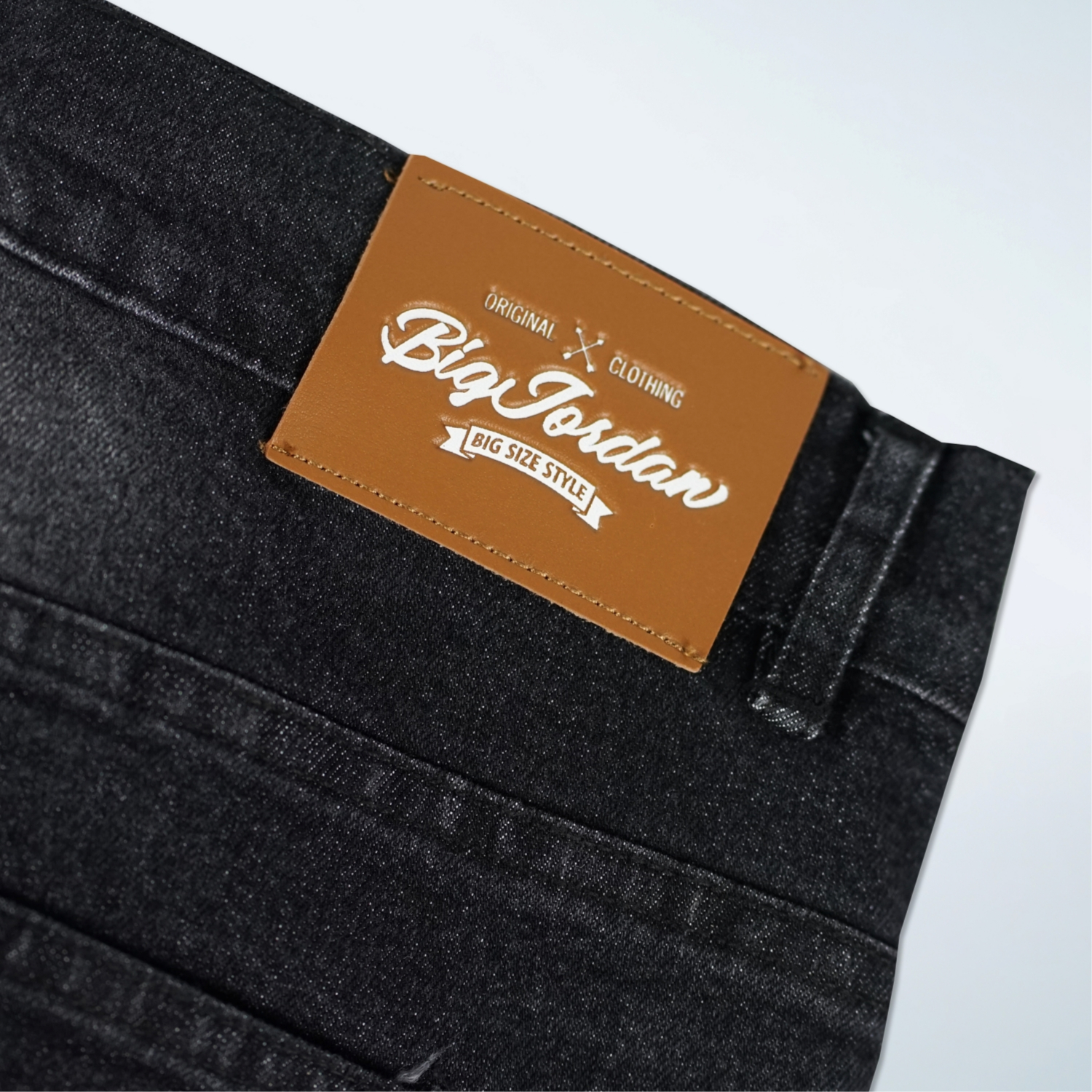 BigJordan - HOGAN Celana Jeans Pria Big Size Washed Black Denim Slimfit Stretch 4