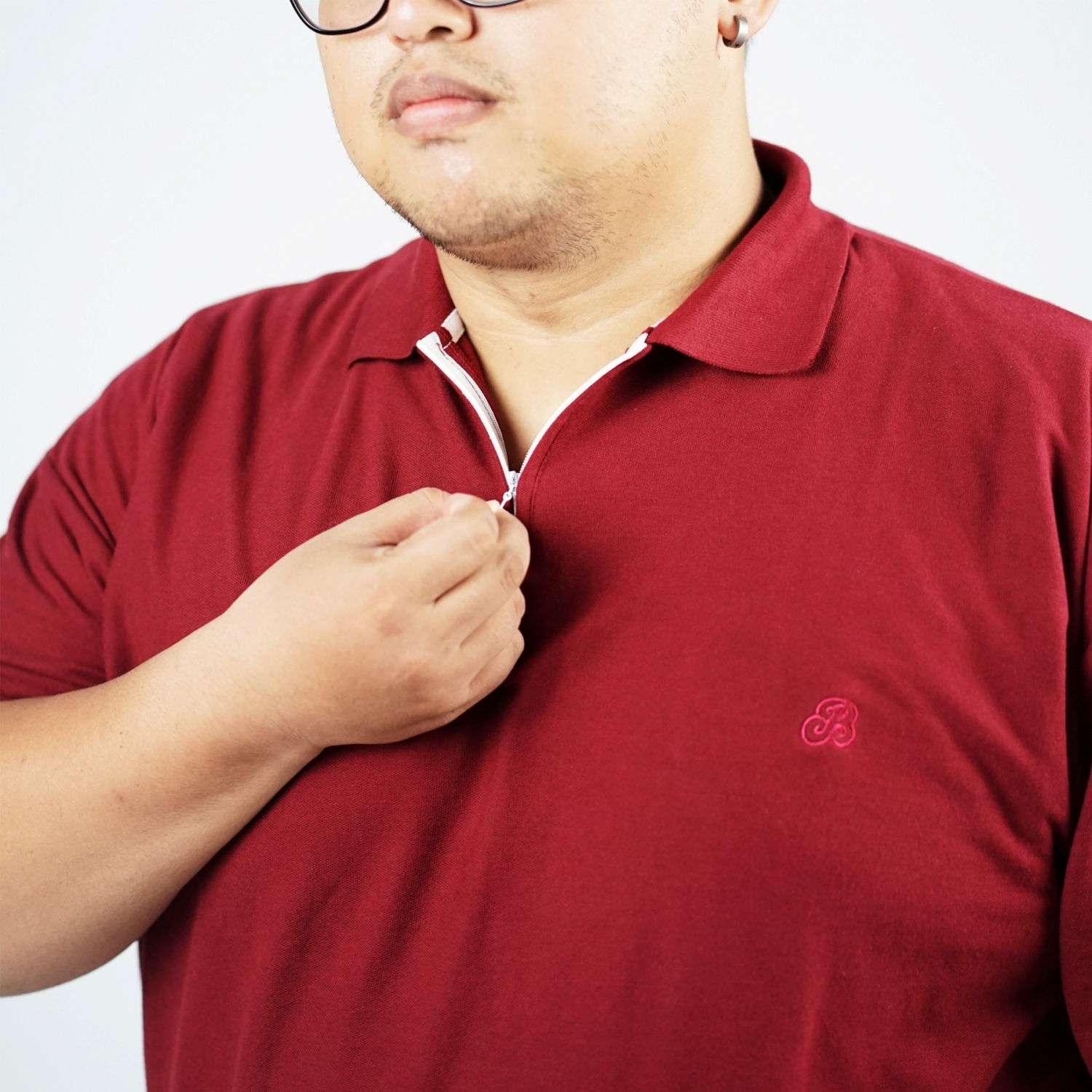 ELKAN - POLO SHIRT ZIPPER BURGUNDI 4