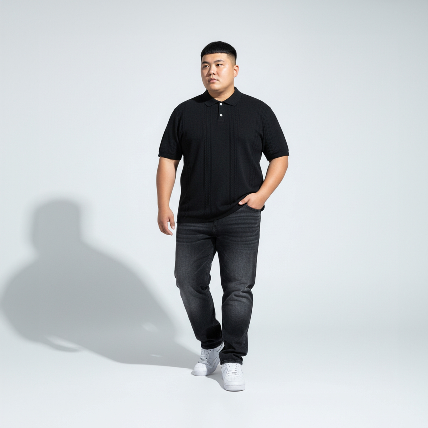 AZZURRO - POLO SHIRT AKRILIK HITAM 5