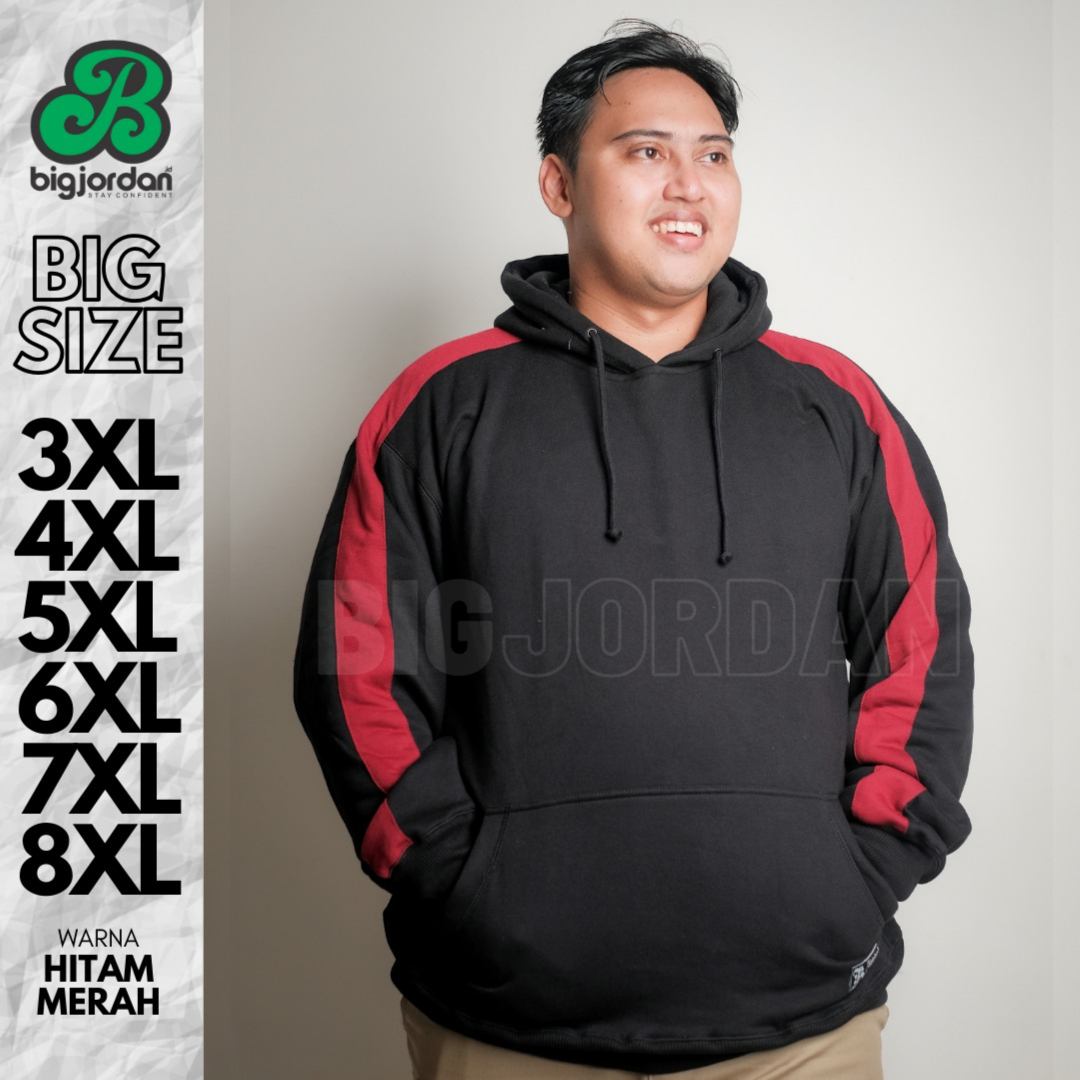 HOODIE HITAM LIST MAROON