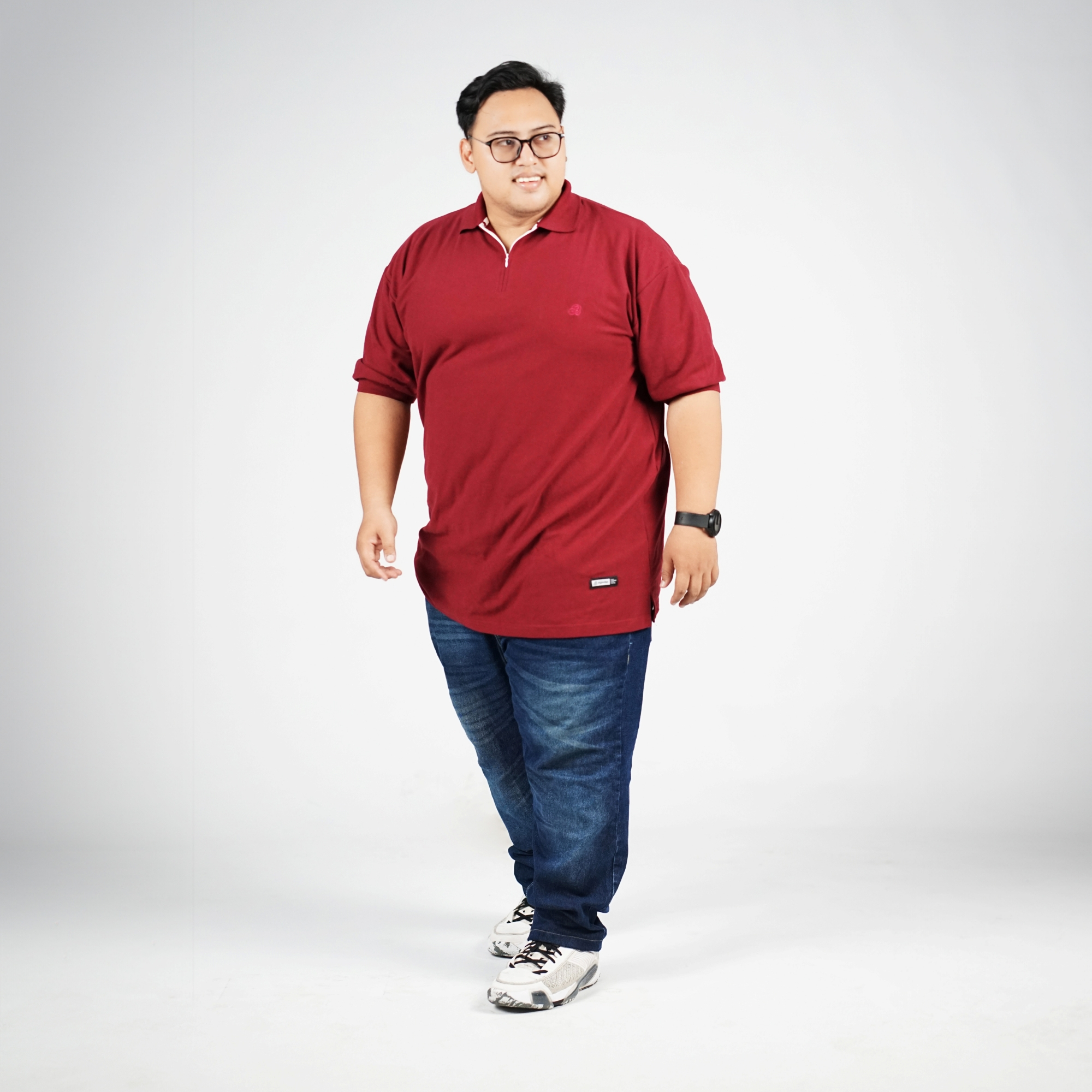 ELKAN - POLO SHIRT ZIPPER BURGUNDI 3