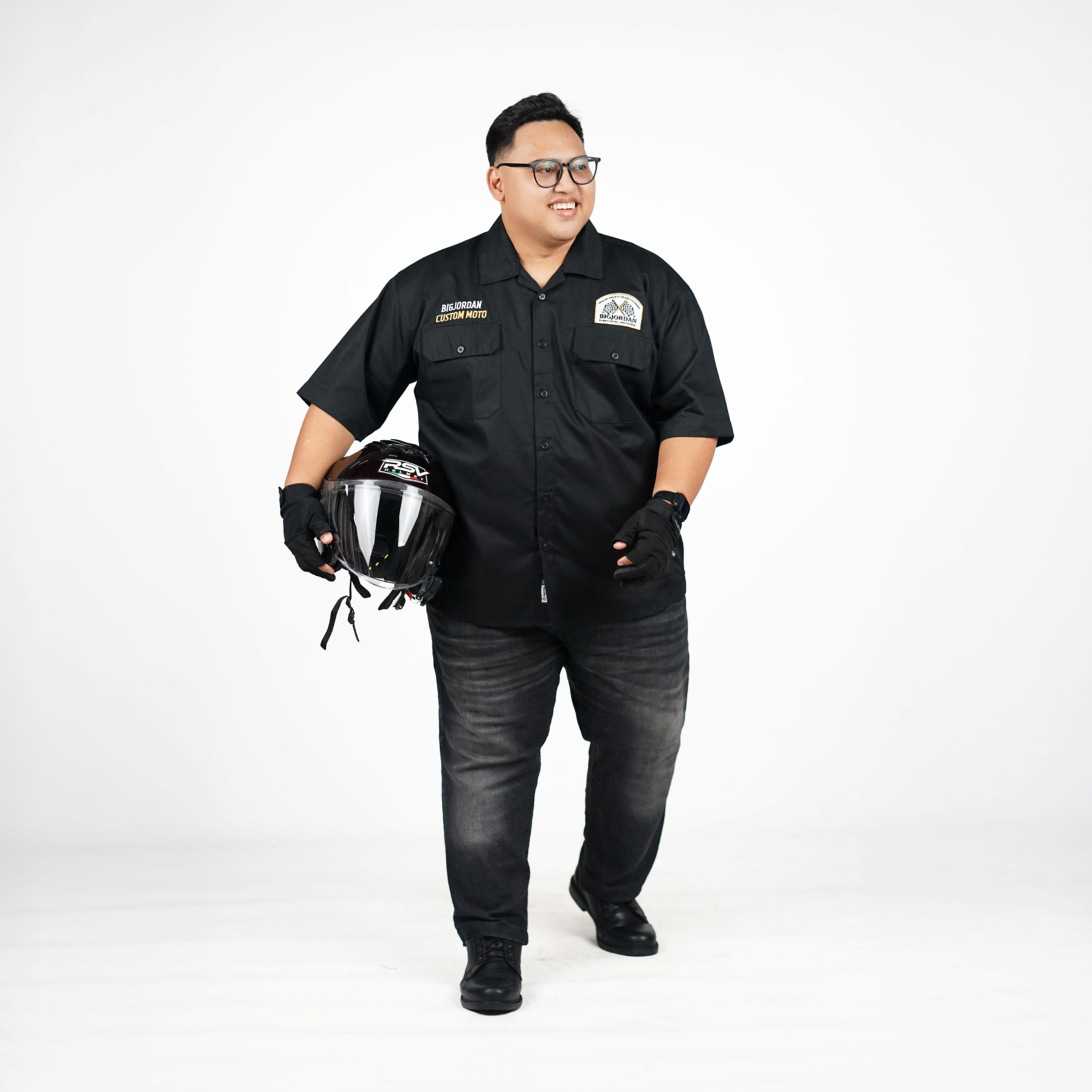 ROADSTER WORK SHIRT BIG SIZE – CUSTOM MOTO BLACK 3