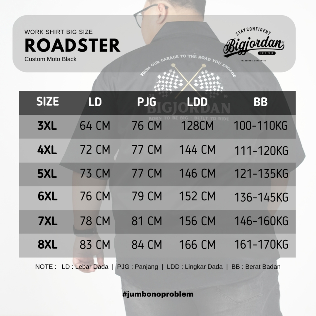 ROADSTER WORK SHIRT BIG SIZE – CUSTOM MOTO BLACK 10